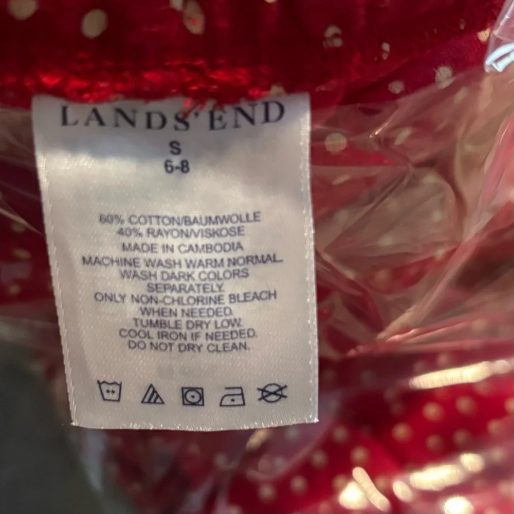 Lands’ End Red & White Polka Dot Pajama Pants